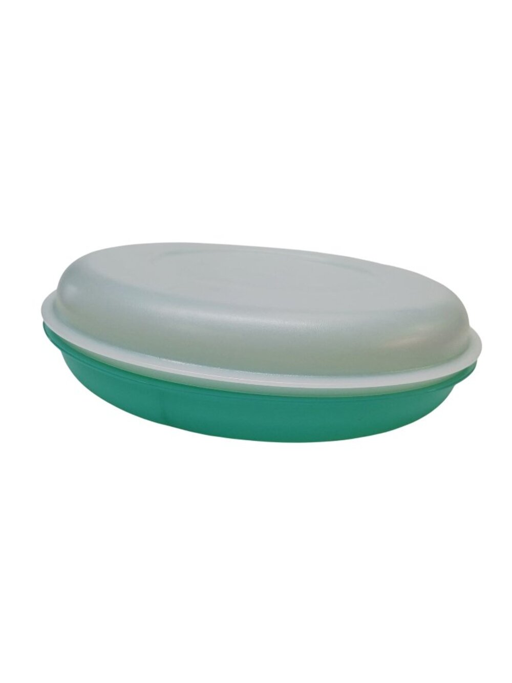 Tupperware Divided Serving Dish With Lid - Teal & Frosted White - BPA-Free Durab